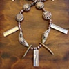 African brass, coral and silver necklace
