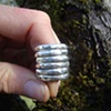 Hammered sterling layer ring