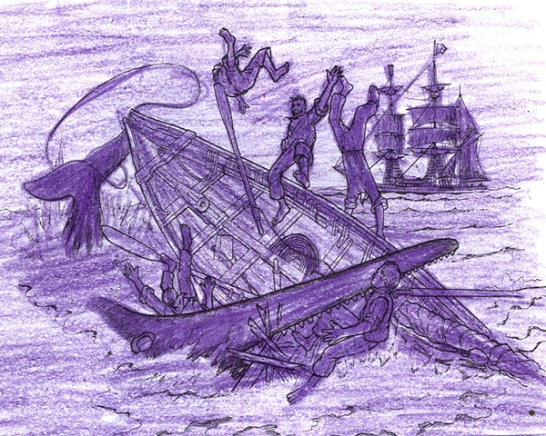 Sperm Whale Attacking Whale Ship