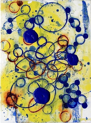 Joan Moment, "Constellation Series #50 (Atoms)", 2007, acrylic on canvas, 12"x9"