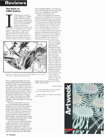 Ted Vasin Artweek Review -2008