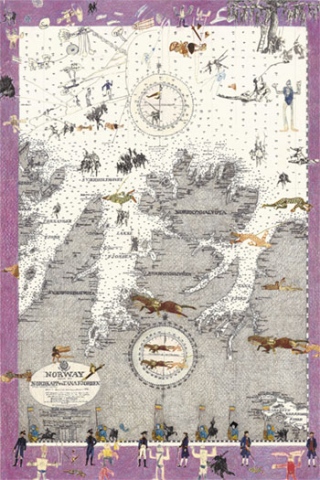 Joyce Kozloff "Boy's Art #17 Norwegian Fjord"