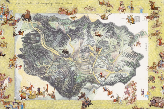 Joyce Kozloff "Boy's Art #23: Iron Jar Fortress, Korea"