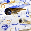 Joan Moment, "Blue Nasturtium Series II", 2003, acrylic on paper, 26"x42"