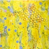Joan Moment, "Looking Through The Yellow Sea of Blue Moons", 2004, acrylic on canvas, 80"x60"