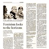 "Feminism Looks to the Horizons"
Los Angeles Times, Calendar Section
