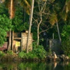 River Scene, Kerala, India.