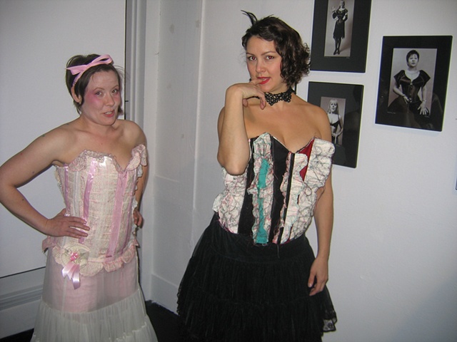 at the opening for 
"cinch: the art of corsetry" 
femina potens gallery
san francisco
