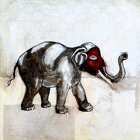 Elephant in Red Mask