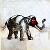 Elephant in Red Mask