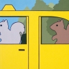 Grey Squirrel Driving Off The Red Squirrel