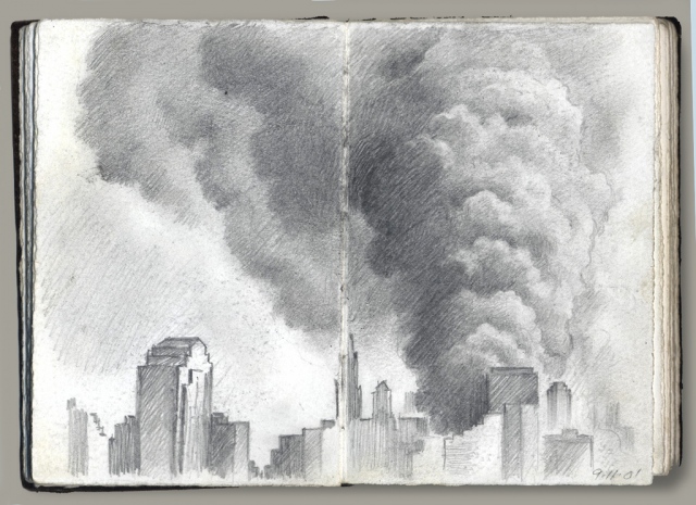 9/11 sketchbook drawing