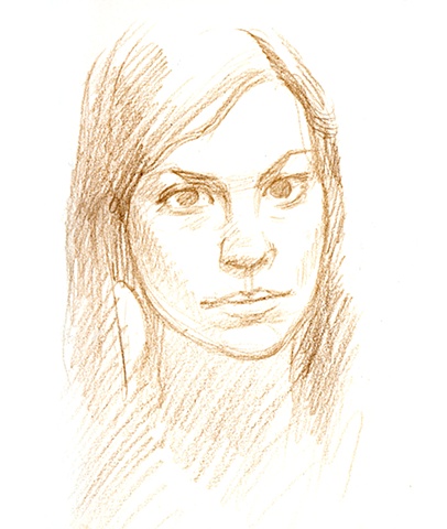 First drawing for a portrait of Robin