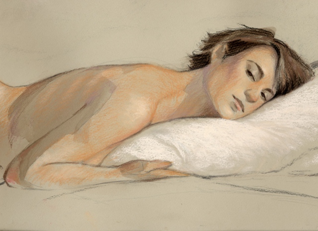 Jessica with a pillow