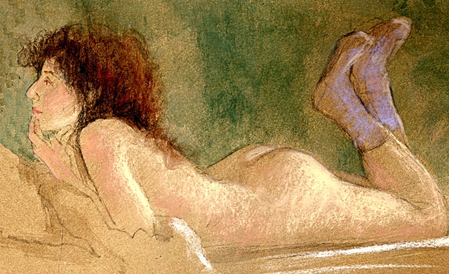 Pastel study for 'Purple Socks'