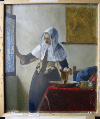 Replica of "Woman with a Water Pitcher" by Vermeer