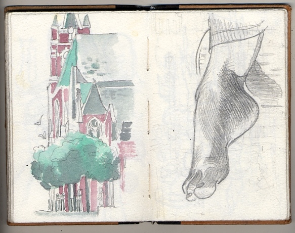 Hoboken church/Mary's foot