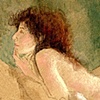 Pastel study for 'Purple Socks'