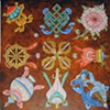 EIGHT AUSPICIOUS SYMBOLS AND CROSSED VAJRA