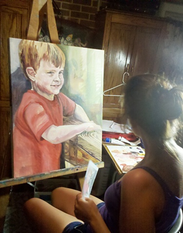 At home painting