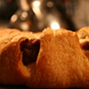 warm stuffed bread close-up