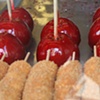 candy apples and coconut covered marshmallows