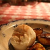 grilled nectarines with honey, brown sugar, and vanilla icecream