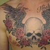 skull wings roses
