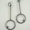 Drop Hoop Earrings with Gemstones
