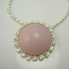 Decorated Enamel Necklace, pink