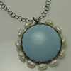 Decorated Blue Scallop Necklace