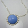 Decorated Enamel Necklace, periwinkle