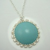 Decorated Enamel Necklace, turquoise