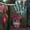 corner with trellis and big bush
