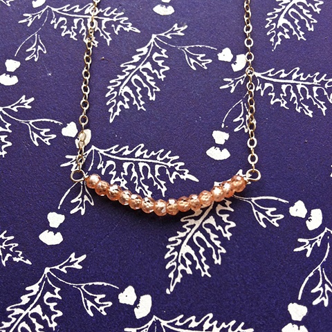 Delicate Light Orange Topaz Necklace
