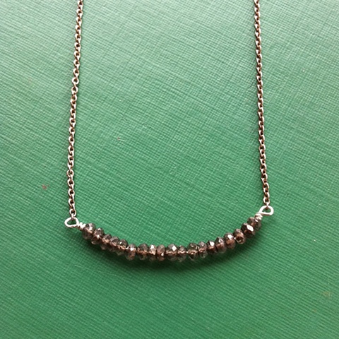 Delicate Grey Labradorite Stone Necklace