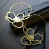 Anemone Outline Hoop Earrings