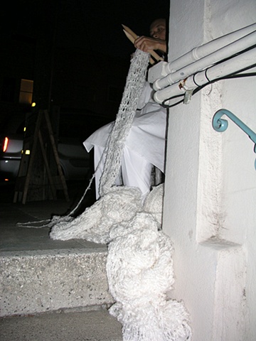 view of performance from entry stairwell

  