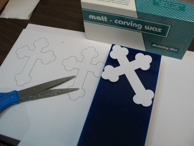 PATTERN LAYOUT ON WAX BLOCK