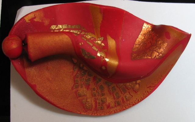 GOLD AND RED PIN W/ FOIL 2