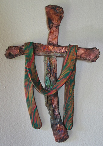 TEXTURED CROSS W/ MARBLEIZED SHROUD