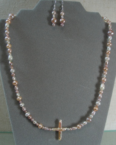 PEARLS WITH PEARL CROSS (SOLD)