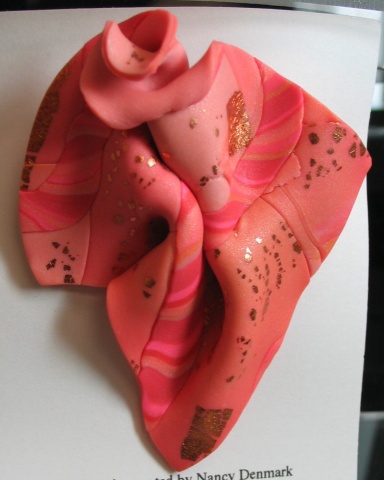 PEACH WITH FOILS PIN
