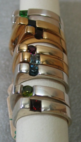 R6 RINGS MANY GEMS IN SILVER OR GOLD