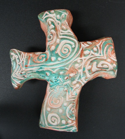 GREEN & GOLD HAND CROSS