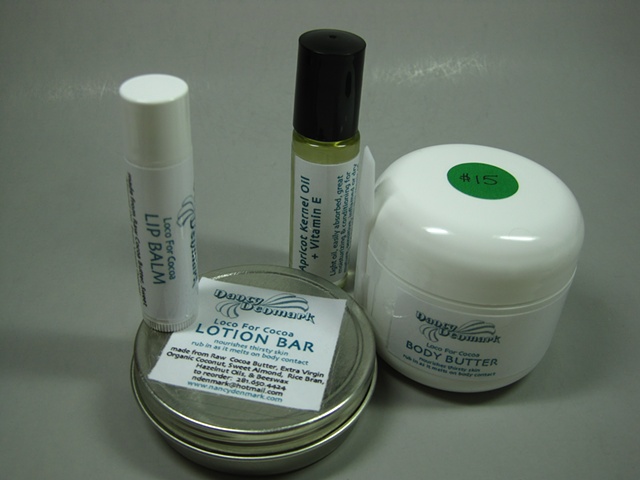 cocoa butter based handcrafted skin & lip therapy set