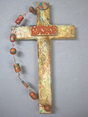 3 HEARTS COLLAGE WALL CROSS