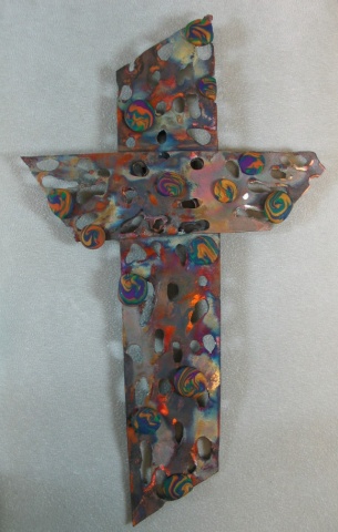HOLY COPPER CROSS WITH CLAY (SOLD)