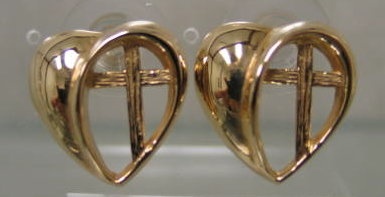 H5 OPEN HEART WITH CROSS EARRINGS