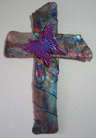 MAGENTA BUTTERFLY W/ BLUE